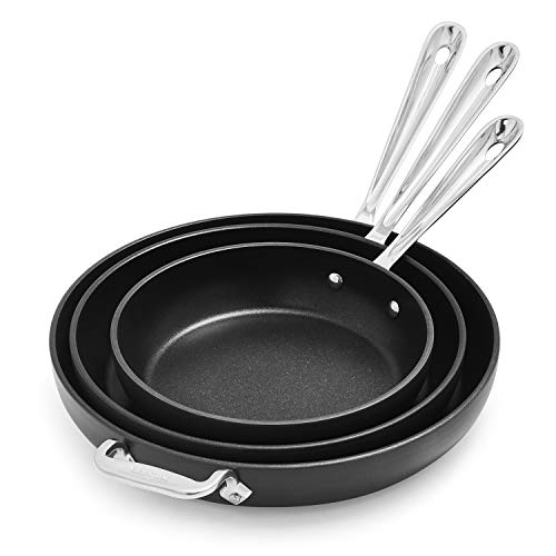All-Clad HA1 Nonstick Set of 3 Skillets, 12", 10" And 8"