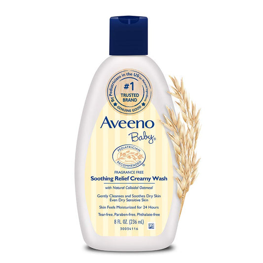 Aveeno Baby Soothing Relief Creamy Wash with Natural Oatmeal for Dry, Sensitive Skin, 8 fl. oz